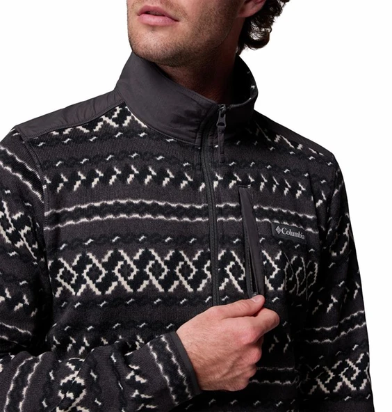 Columbia Sweater Weather™ Printed Half Zip II Siyah Erkek Outdoor Polar AO5809 - Resim 5