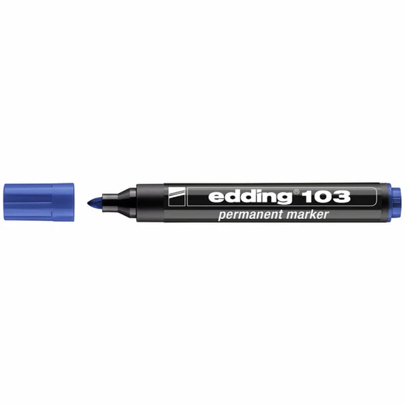 EDDİNG ED10303 103 Mavi Koli Kalemi Permanent Marker ürün görseli 1