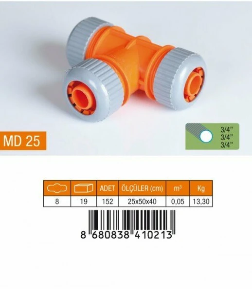 MEDALYAN MD 25 3/4"-3/4"-3/4" Lüx Te H.Eki ürün görseli