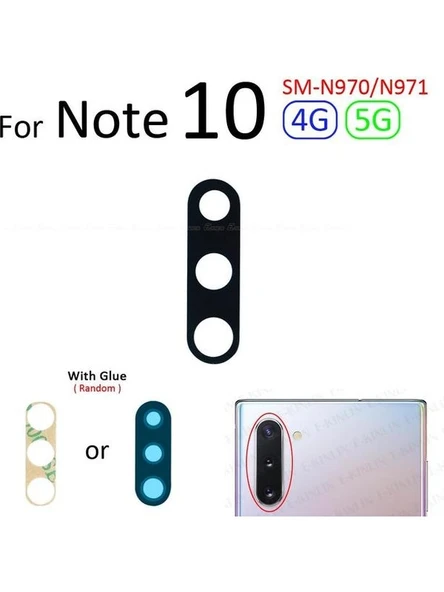 Samsung Galaxy Note 10 Arka Kamera Camı Lens Yapışkanlı ürün görseli