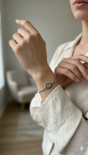 Zirkon Taşlı Koruma Bilekliği - Ayarlanabilir Kadın Bileklik ürün görseli 1