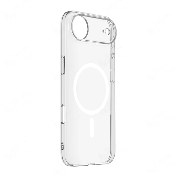 iPhone 17 Air Kılıf IC Çipli M-Safe Şarj Özellikli Şeffaf Kamera Çerçeveli Toledo Kapak - Resim 2