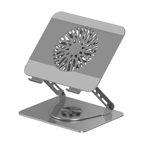 Laptop Standı 360 Derece Döner Alüminyum Soğutmalı Mıknatıslı Fanlı Ayarlı Gaming Notebook Standı ürün görseli 1