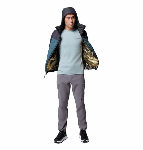 Columbia Grand Trek™ III Down Hooded Jacket Mavi Erkek Outdoor Mont WM7857 - Resim 7