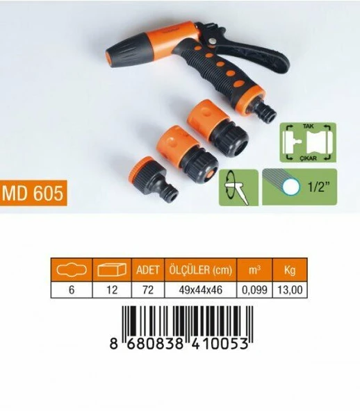 MEDALYAN MD 605 Otomatik Tetikli Tabanca 4'Lü Set 1/2" ürün görseli