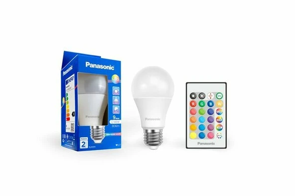 PANASONIC LDACH09LGRR7 E27 Led Smart Remote Control Lamp 9W Rgb ürün görseli