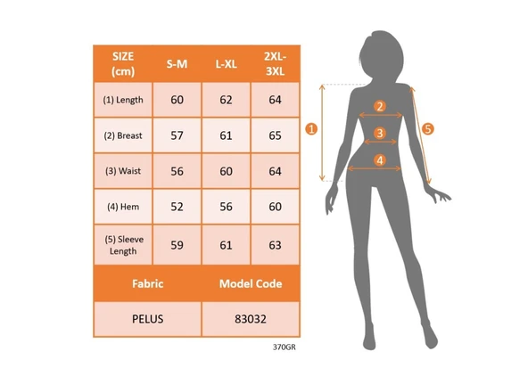 Kadın Uzun Kollu önden Fermuarlı Cepli Peluş Sweat - Resim 6