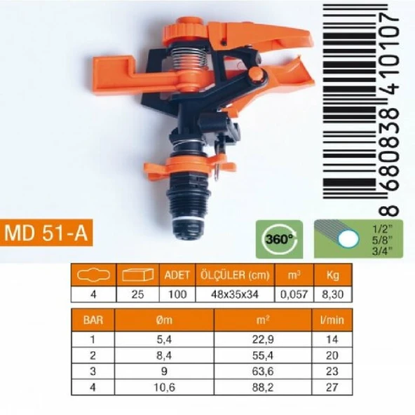 MEDALYAN MD 51-A Açı Ayarlı Sprink Başlığı ürün görseli