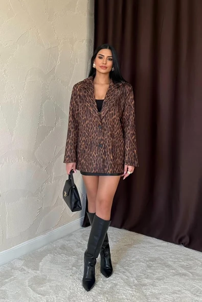 Leopar Leopar Ceket - Resim 3