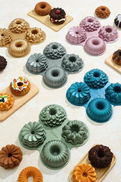 Griss Four In One 4'lü Gold Kek Kalıbı - Resim 10