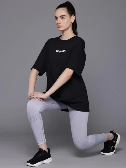 Baskılı Oversize T-shirt - Siyah ürün görseli 1