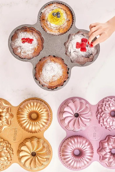 Griss Four In One 4'lü Gold Kek Kalıbı - Resim 4