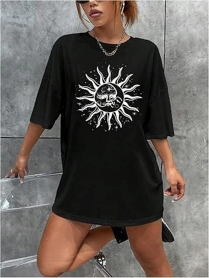 Bisiklet Yaka Baskılı T-shirt - Siyah - Resim 2