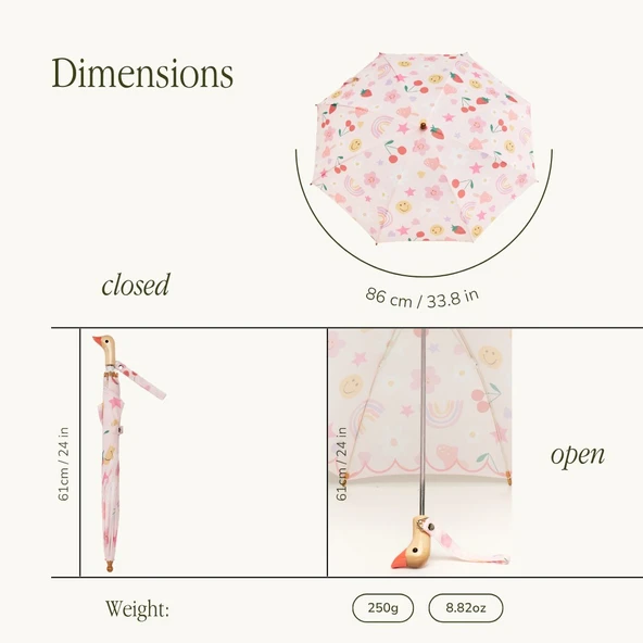 Original Duckhead Duck Çocuk Şemsiye ODH x Meri Meri Happy Icons - Resim 5