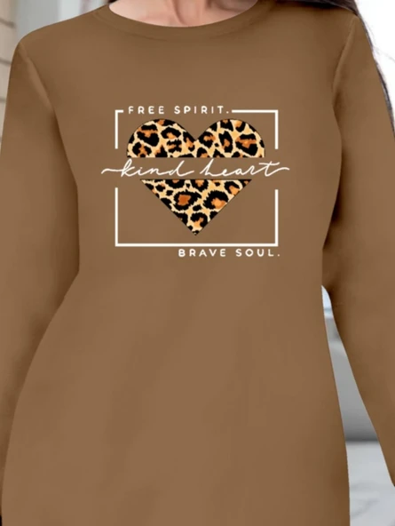 Kadın Uzun Kollu Bisiklet Yaka Desenli Viskon Iki Iplik Bluz - Resim 2