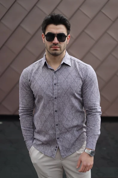 Erkek şamre Kumaş Gömlek - Resim 7