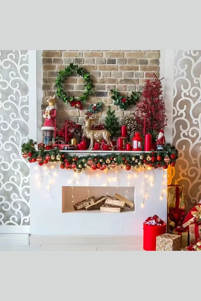 50 Adet 40mm Kırmızı Altın Beyaz Noel Ağacı Süs Topları Seti | 9 Farklı Desen & Hafif Dayanıklı Yılbaşı Dekoru - Resim 5