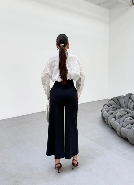 230 Gr Poly Viscose Full Lycra Metal Toka Aksesuarli Pantolon - Resim 2