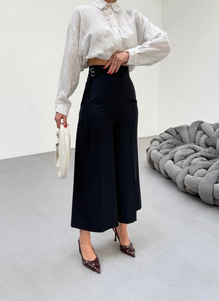 230 Gr Poly Viscose Full Lycra Metal Toka Aksesuarli Pantolon - Resim 4