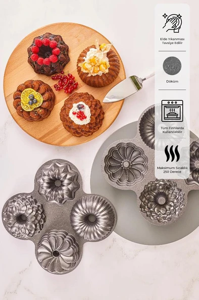 Griss Four In One 4'lü Gold Kek Kalıbı - Resim 2