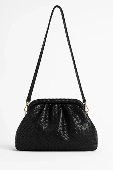 Siyah Clutch Portföy Ve Omuz Çantası - Resim 2