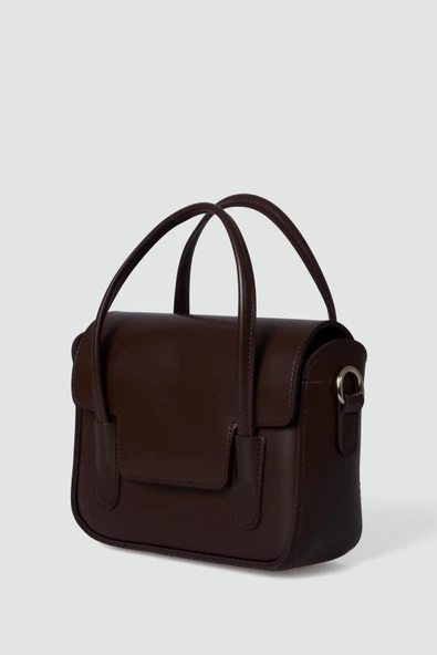 Retro Kutu Model El ve Çapraz Çanta Kahve - Resim 4