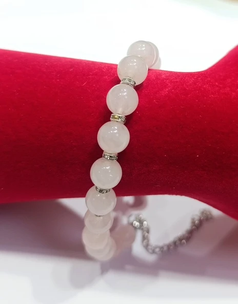 Monalisa Home Lüks Renkli Pembe Kuvars Taşı Figürlü Bileklik ürün görseli 1