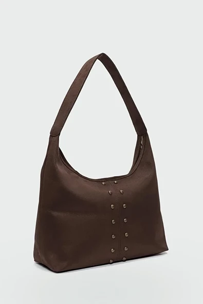 Zımba Model Süet El ve Omuz Çantası Kahve - Resim 3