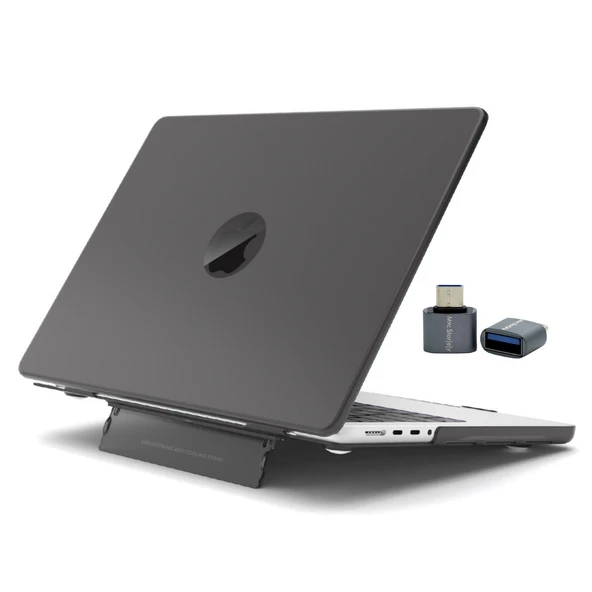 MacBook Pro 14.2 Kılıf – 2025 M5 Pro/Max Standlı Mat Şeffaf Sert Kapak Isı Dağıtımlı İnce Tasarım ürün görseli 1