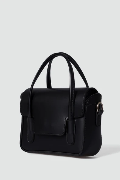 Retro Kutu Model El ve Çapraz Çanta Siyah - Resim 4