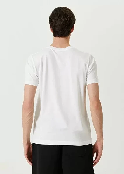 Unisex Basic Bisiklet Yaka Regular T-Shirt - Beyaz - Resim 2