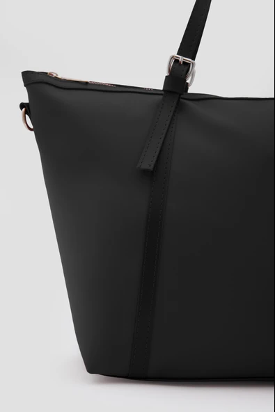 Çift Askılı Omuz Çantası Siyah - Resim 4