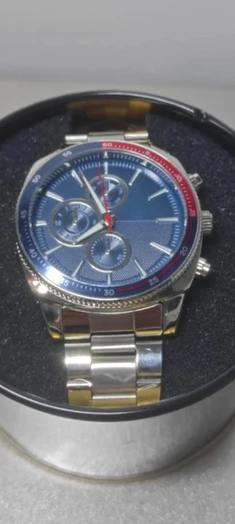 Erkek Kol Saati Gümüş Kordon (Mavi Kadran) - 3