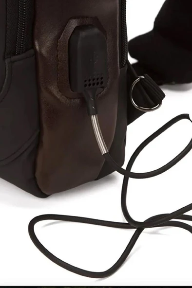 Usb Şarj Girişli Tek Kol Omuz Çanta Erkek Kadın Çapraz Askılı Kilitli Bel Göğüs Günlük El Çantası - Resim 6