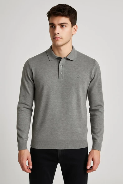 Simenti Regular Polo Yaka Düğmeli Erkek Triko - 7422 - 2