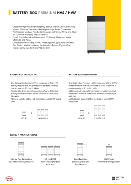 10.2 kWh HVS Serisi Batterybox Premium Akü - Resim 3