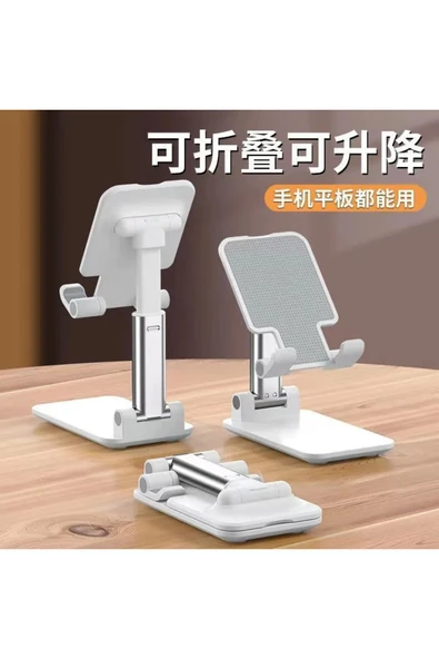 Katlanabilir Yükseklik Ayarlı Tablet Telefon Standı – 360° Döner, Taşınabilir, Ofis ve Ev Kullanımına Uygun - Resim 6
