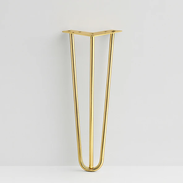 Sehpa Masa Ayağı 41 cm Gold Altın Metal Dayanıklı Mobilya Destek Yükseltici Ayak Modeli 4'lü Set - Resim 6