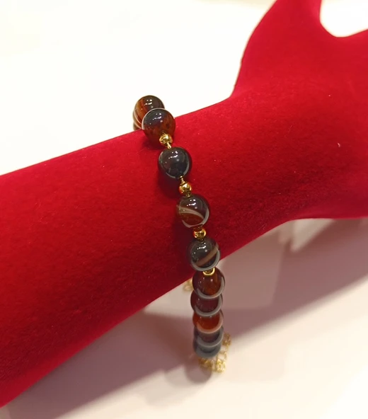 Monalisa Home Lüks Renkli Akik Taş Figürlü Bileklik ürün görseli 1