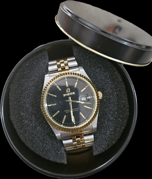 ANALOG Quartz Makina METAL ERKEK KOL SAATİ SİYAH KADRAN SU GEÇİRMEZ - 6