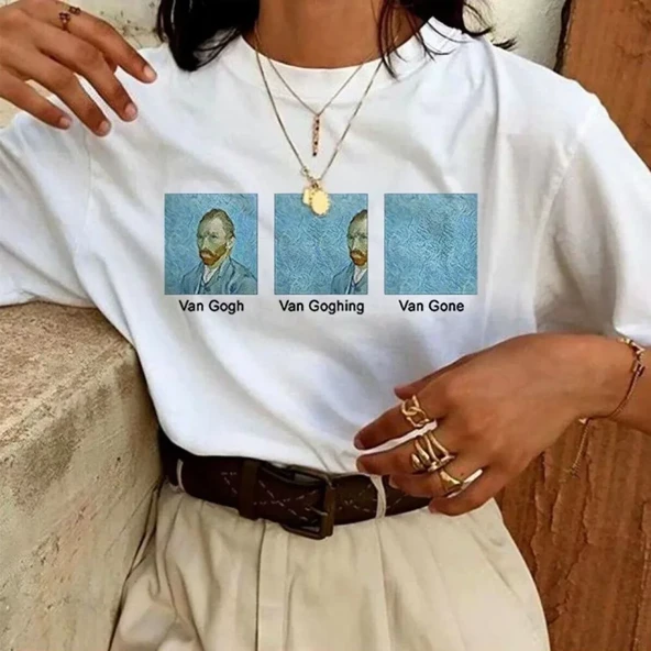 Unisex Baskılı Oversize T-Shirt - Beyaz ürün görseli 1