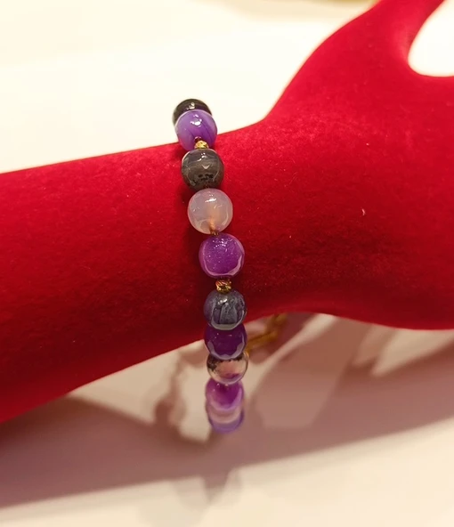 Monalisa Home Lüks Renkli Ametist Taş Figürlü Bileklik ürün görseli 1