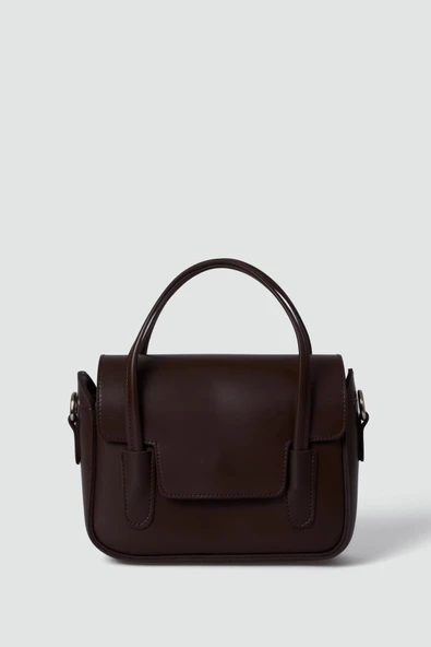 Retro Kutu Model El ve Çapraz Çanta Kahve - Resim 3