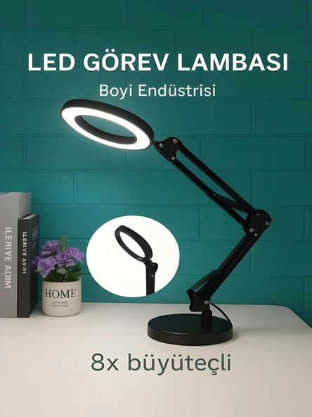 Katlanabilir LED Masa Lambası 3 Renk Modlu, Ayarlanabilir, Büyüteçli Güzellik ve Bakım Işığı - Resim 5