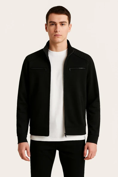 Xavir Büyük Beden Erkek Fermuarlı Mevsimlik Ceket - 7451 - 4