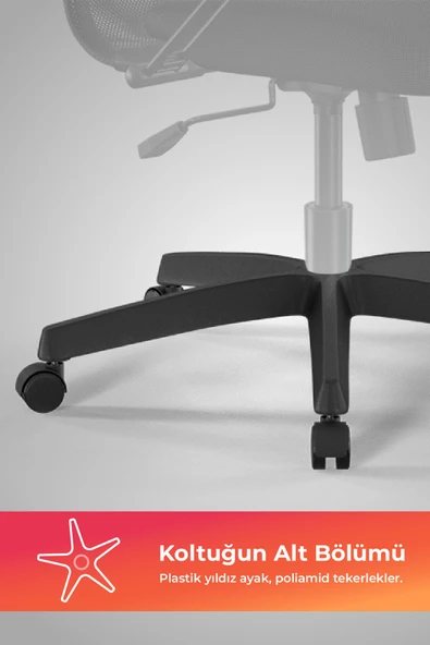 Metta Ergolife Sit 8 Ofis Koltuğu | Krom Ayaklı, Tekerlekli, Siyah, Bilgisayar Sandalyesi - 411.58.1.222 - Resim 7