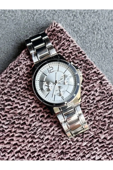 Gümüş Çelik Kordon Erkek Kol Saati Takvimli Beyaz Kadran Özel Kutusunda - 4