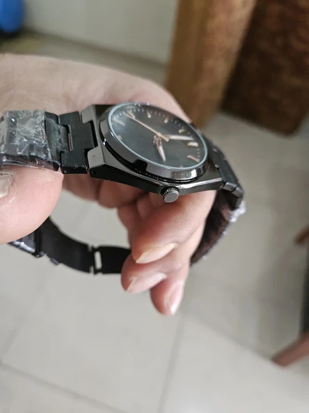Siyah Çelik Kordon Erkek Kol Saati Takvimli Siyah Kadran Özel Kutusunda - 4