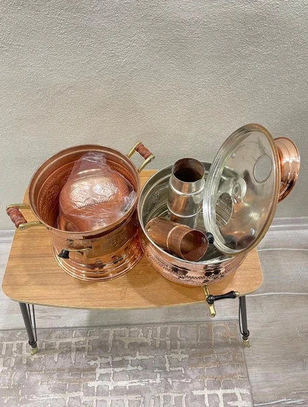 Bakır Semaver odunlu. - Resim 2