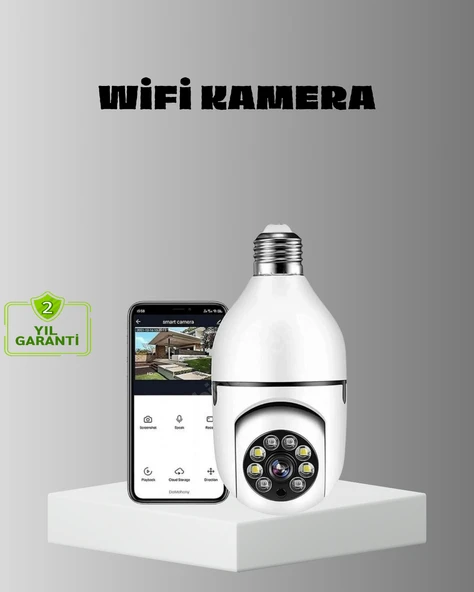 Akıllı Duy Kamera Gece Görüşlü ve Hareket Algılama Sensörlü ürün görseli